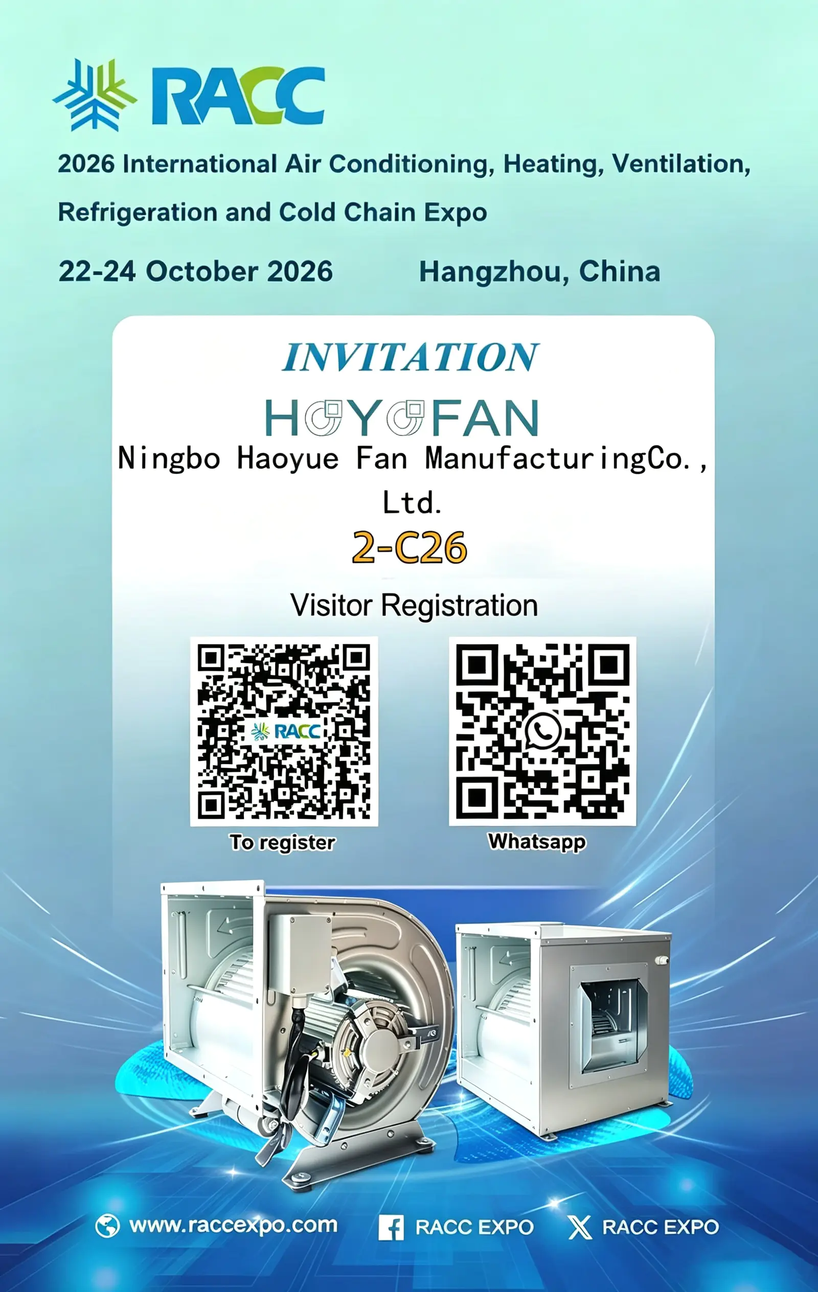 RACC 2026 invitation – HOYOFAN, Booth 2-C26, 22-24 October 2026, Hangzhou